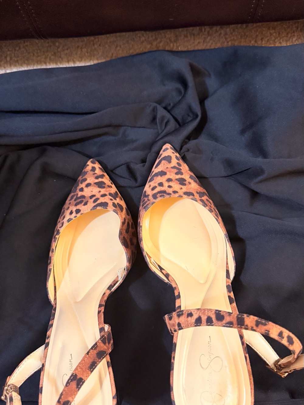 Jessica Simpson Leopard Print Pointed Toe D'Orsay Heels